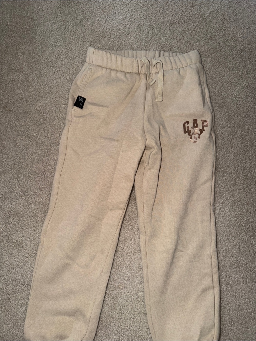 GAP Cream Drawstring Logo Joggers